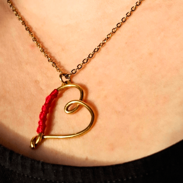 Collier Cœur tissé coloré 