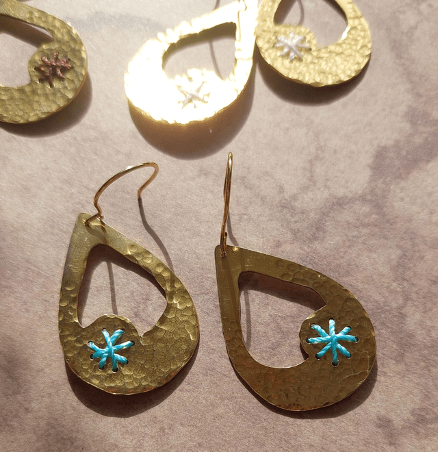 Boucles d'oreille Goutte à l'étoile